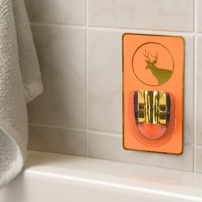 Wukusy self-adhesive adjustable shower head holder mounted on bathroom wall for secure, flexible shower head positioning