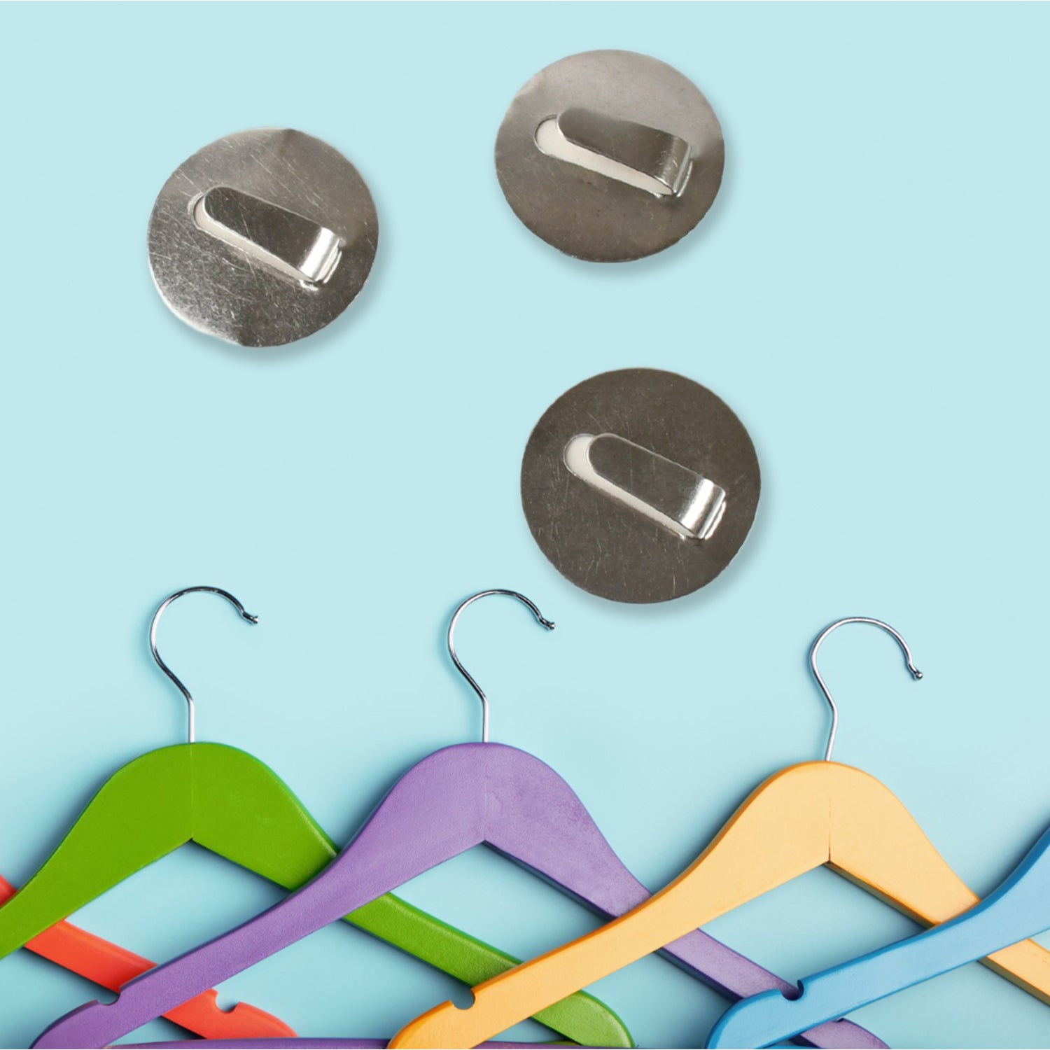 Stainless steel Wukusy heavy-duty self-adhesive wall hooks for hanging robes, towels, coats, and kitchen or bathroom accessories.