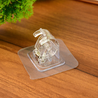 Self-adhesive Transparent Wall With Spring-loaded Anti-slip Clip (1 Pc)
