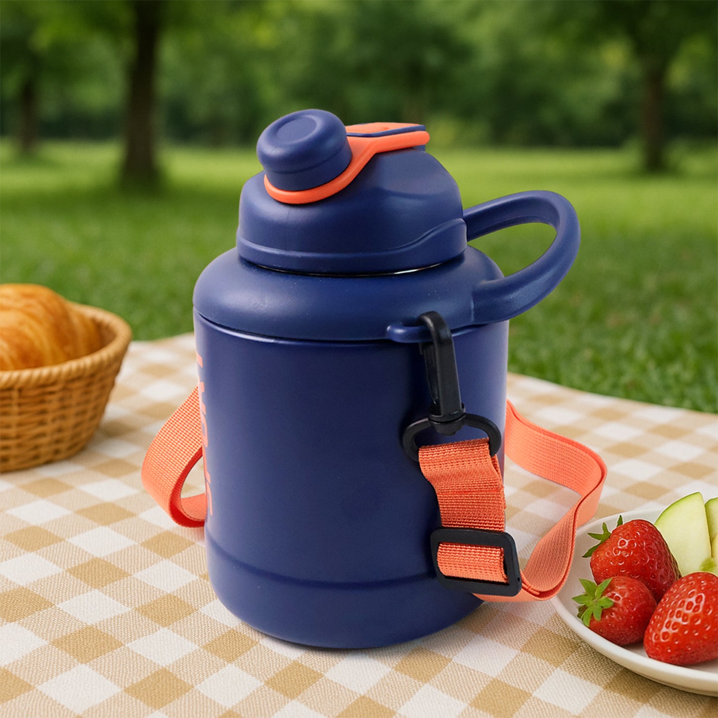 Sports Vacuum Bottle With Shoulder Strap 1 Pc Stylish Mix Design  Size