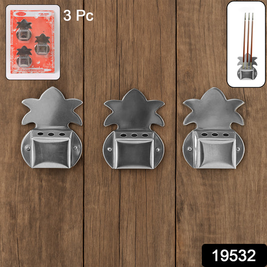 Set of three Wukusy wall-mount metal incense stick holders for home decor and incense burning.