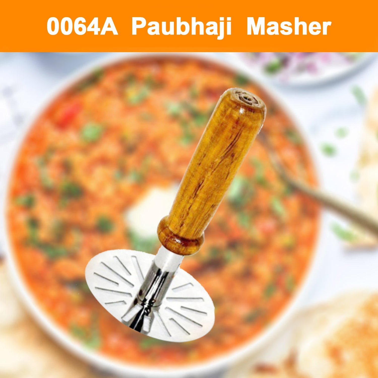 Wukusy Paubhaji Masher for household and kitchen use, ideal for mashing and preparing paubhajis in home cooking.