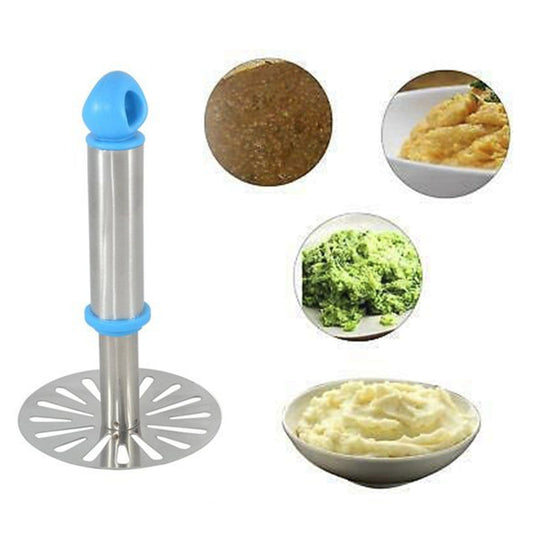 Wukusy stainless steel potato masher for home and kitchen use, ideal for mashing potatoes and paubhaji dishes.