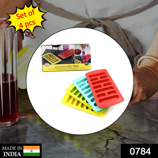 Wukusy 4-piece fancy ice tray set for household use, used for making ice and other kitchen purposes.