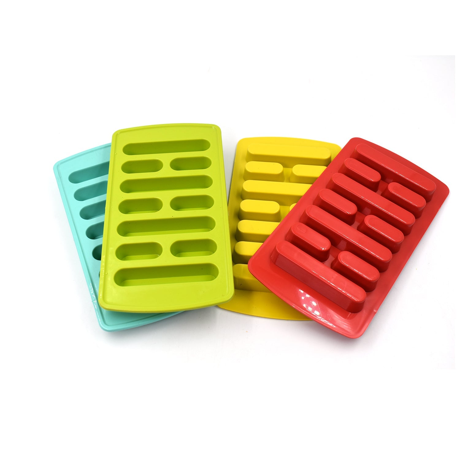 Wukusy 4-piece fancy ice tray set for household use, designed for making ice cubes and versatile kitchen purposes.