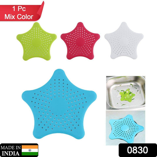Star-shaped Wukusy sink drain strainer with suction cup, designed to catch hair and debris in kitchen or bathroom sinks.