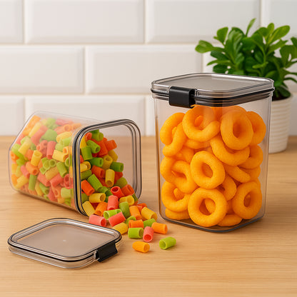 Wukusy 1200 ml airtight lock food storage container set, 2-piece for kitchen organization and fresh food storage.