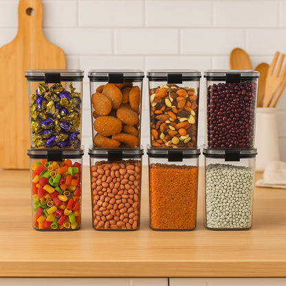 Wukusy 1200 ml airtight lock food storage container set, two-piece for kitchen organization and fresh food preservation.