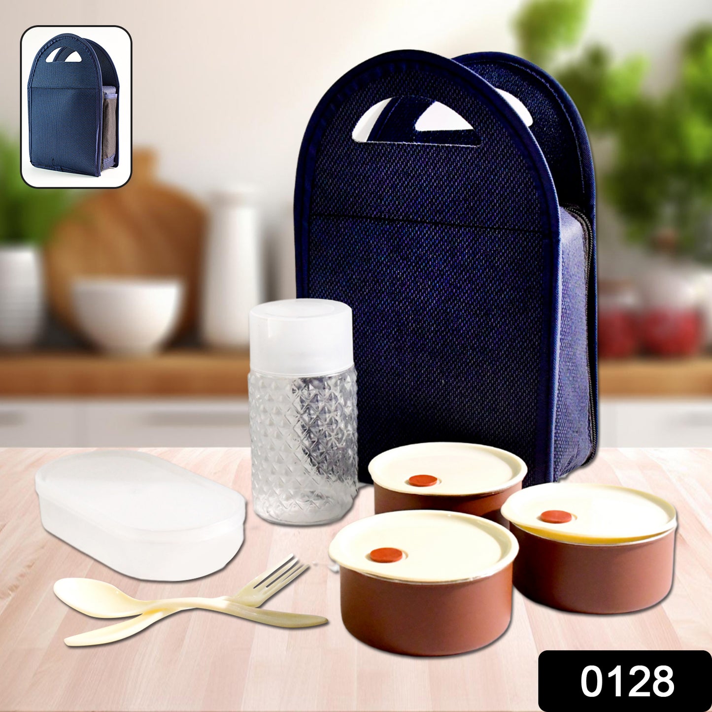 128 Steel Lunch Box Set (4 Pcs Black)