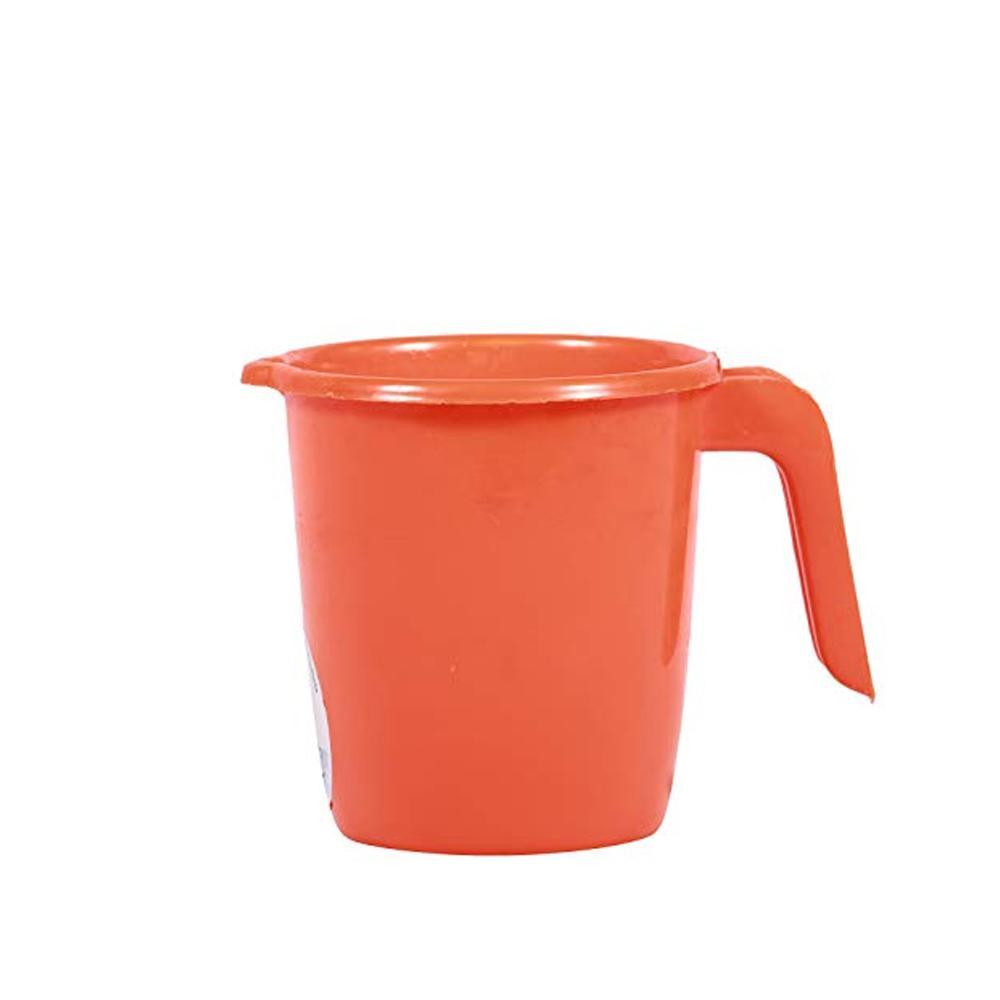 Wukusy 196 Deluxe Plastic Mug for Bathroom, durable and white, designed for bathroom use, with a smooth handle and compact shape.