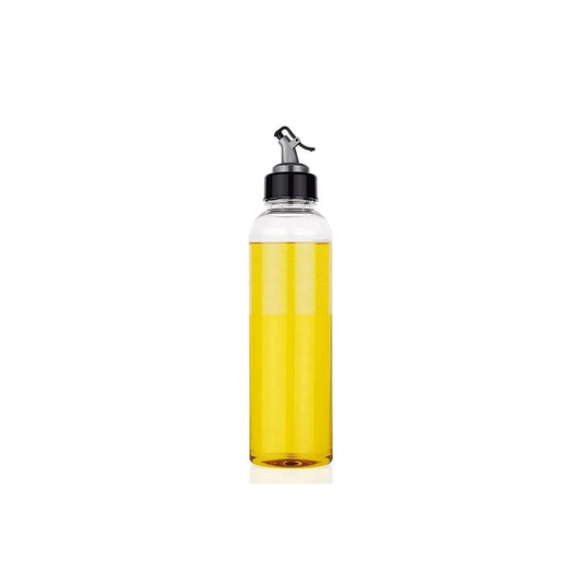 Wukusy 1L clear oil dispenser with lid, drip-free spout for controlled pouring, ideal for home and kitchen use