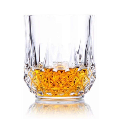 Set of six Wukusy 250ml transparent glass drinking glasses, unbreakable and stylish for home and kitchen use.