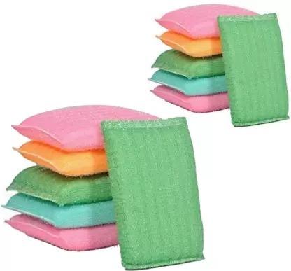 Wukusy scratch-proof kitchen utensil scrubber pad pack of 12, durable and gentle for cleaning pots and pans in the home kitchen.