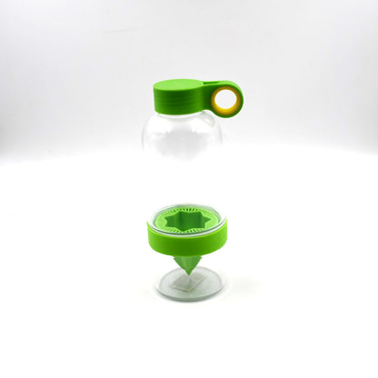 Wukusy Citrus Zinger fruit infuser water bottle with sports duo design, featuring a clear bottle and orange fruit infuser section.