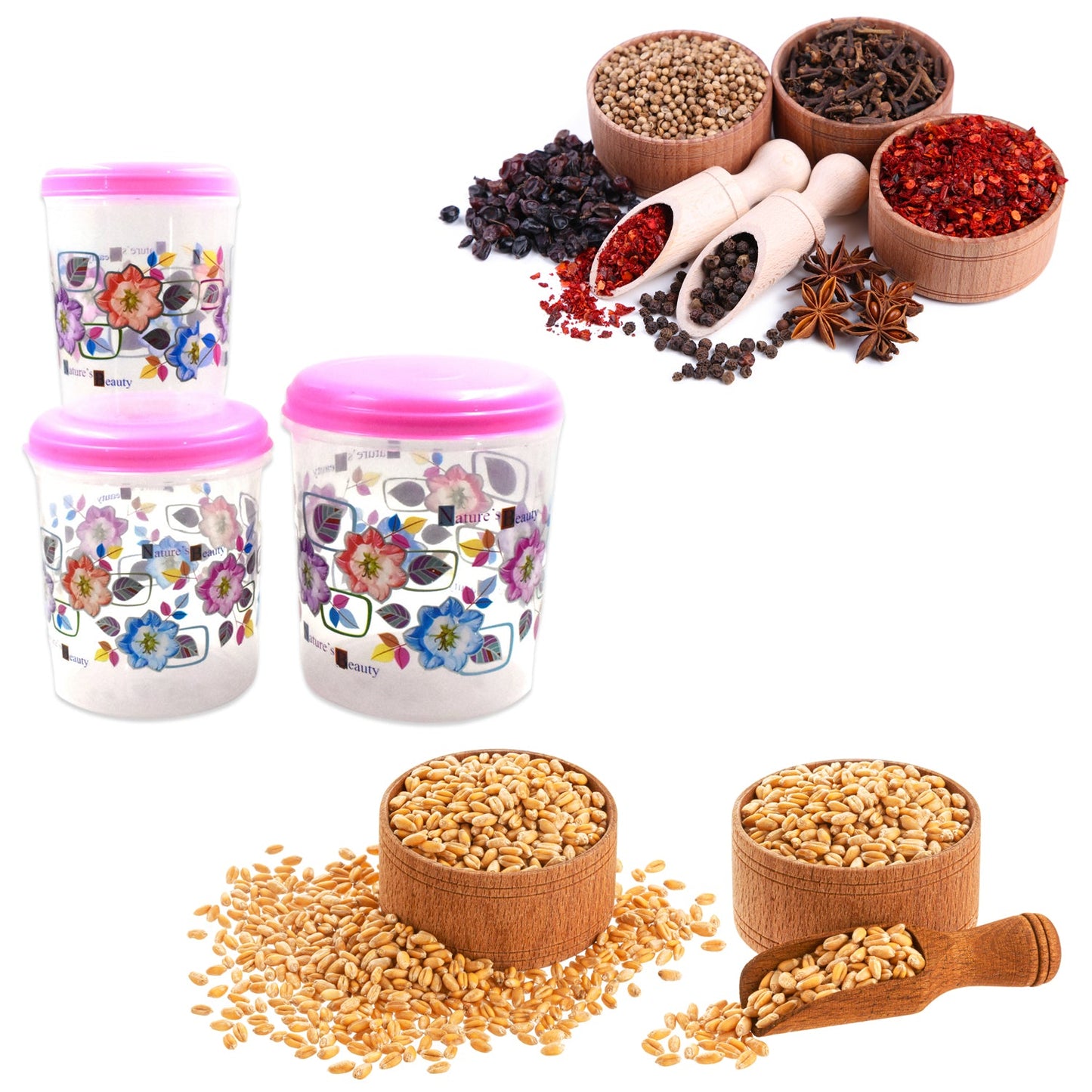 Wukusy 3-piece storage container set for home and office use, ideal for organizing and storing various household and office items.