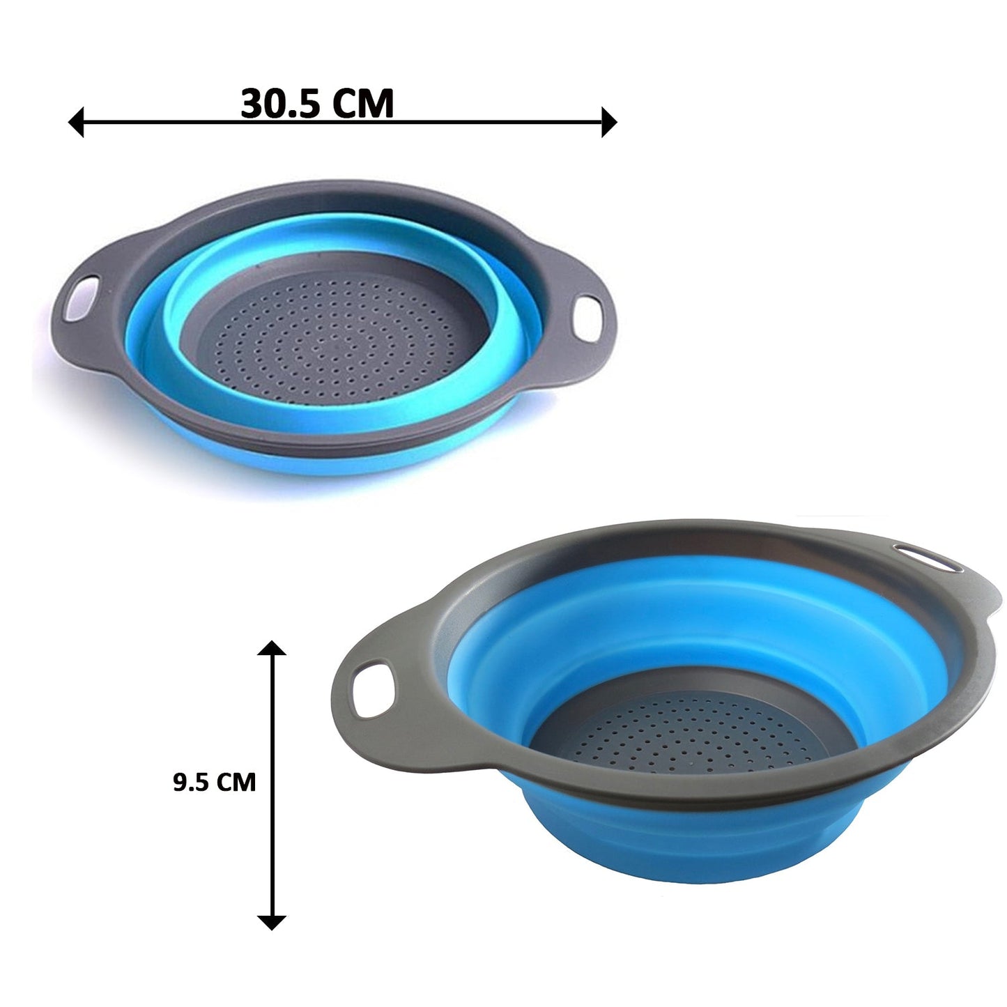 Wukusy round Sili strain used as a foldable kitchen utensil for household and office kitchen tasks.