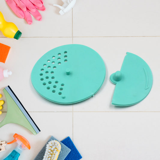 Wukusy round rubber drain cover with silica gel holes for bathroom, kitchen sink, shower, and balcony drain protection.