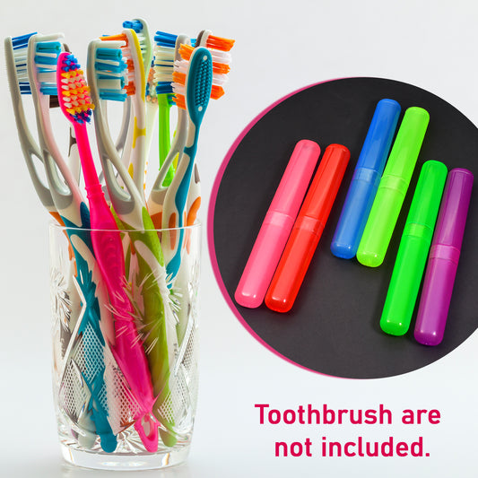 Wukusy 6-piece plastic toothbrush covers with anti-bacterial design, ideal for travel and home toothbrush storage.