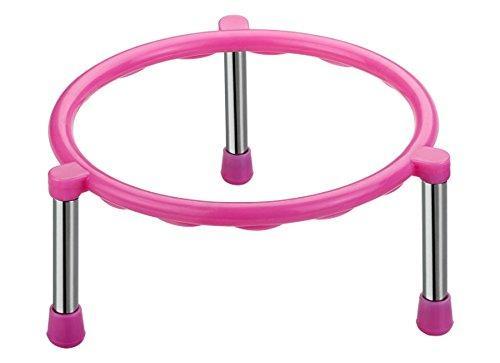 Stainless steel single ring Matka stand from Wukusy for home and kitchen use, designed to hold traditional clay water pots.