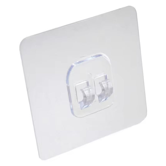 Wukusy transparent self-adhesive wall hook for bathroom and kitchen, waterproof, no nails, seamless, suitable for home organization.