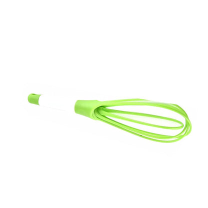 Wukusy plastic balloon whisk for mixing milk, coffee, eggs, and juice in a home kitchen setting.