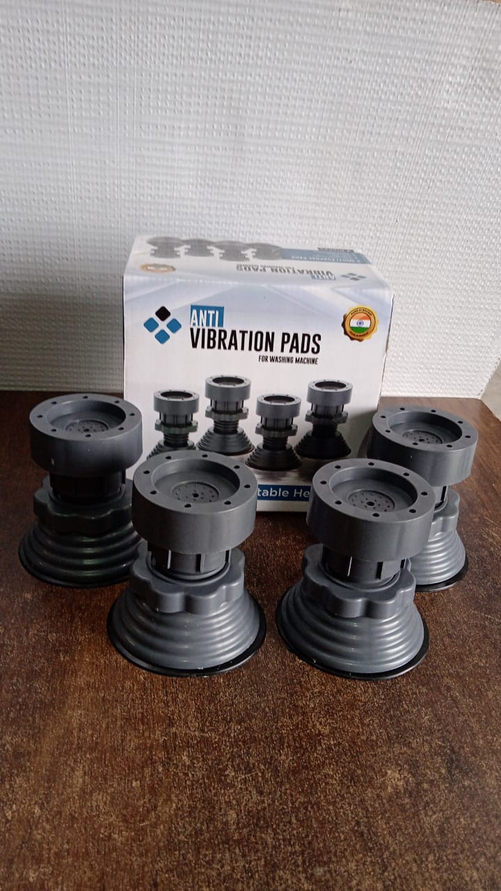 Set of four Wukusy adjustable antivibration pads for home appliances, designed to reduce noise and stability.