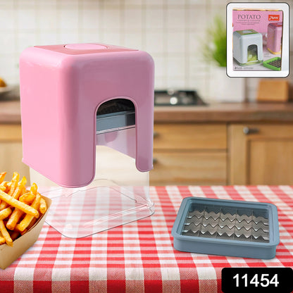 Wukusy Apex Heavy Duty Potato Chipser and Vegetable Chopper with dual blades for efficient slicing in the kitchen.