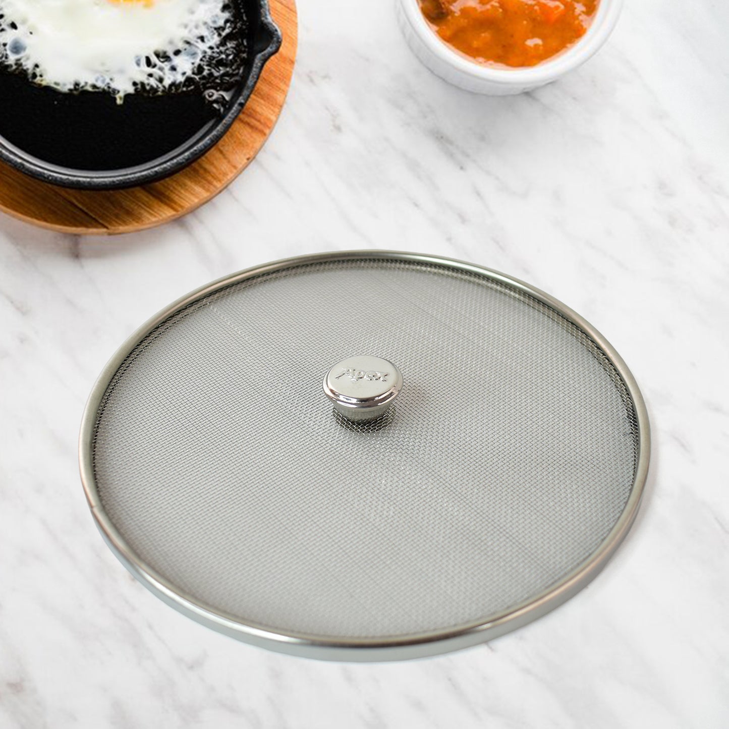 Wukusy Apex stainless steel mesh net cover for cooking, 1 piece, designed for kitchen use and food safety.