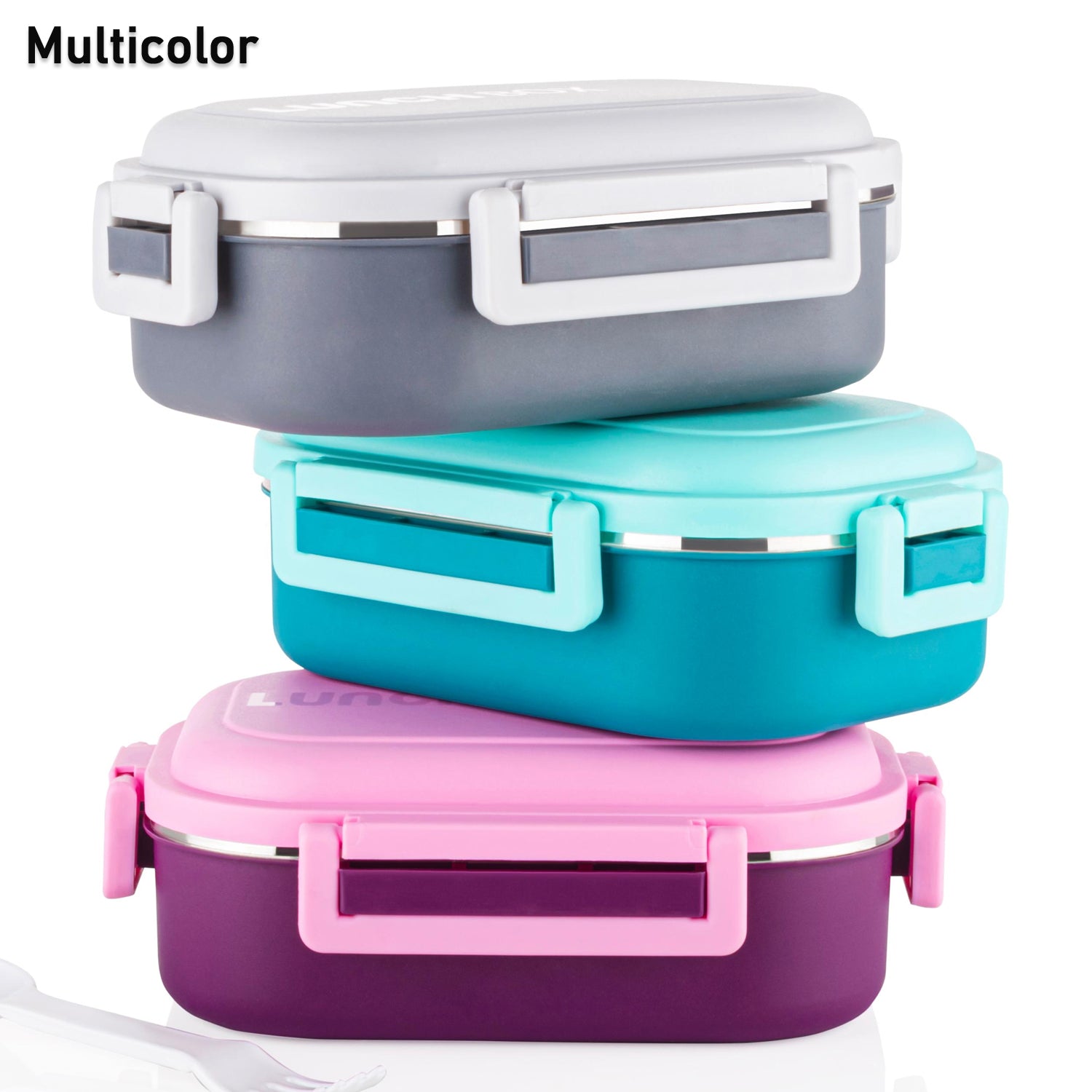 Wukusy insulated stainless steel leakproof lunch box with spoon set, durable home and kitchen food storage container