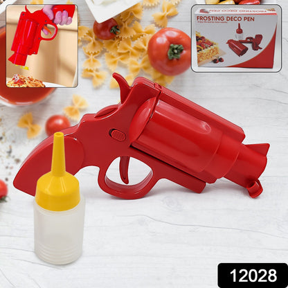 Wukusy ketchup and mustard dispenser gun for home and kitchen use, plastic bottle with trigger for easy condiment dispensing
