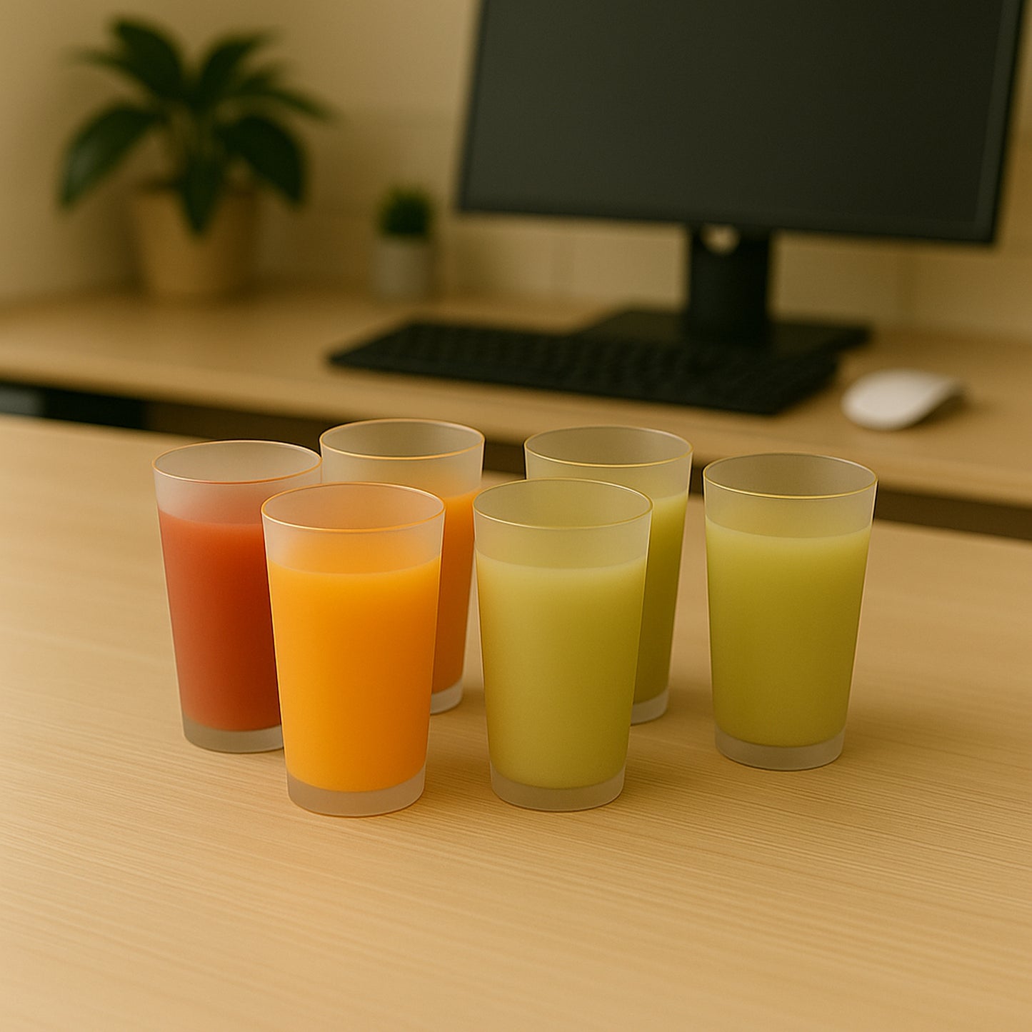 Matt Finish Glass Tumbler Set (Approx 300ml  6 Pc)