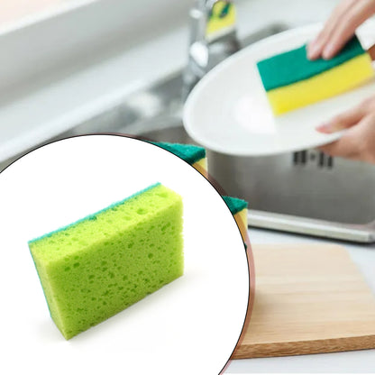 Wukusy multi-purpose 2-in-1 color scrub sponge for dishwashing, furniture cleaning, and household use with high friction resistance.