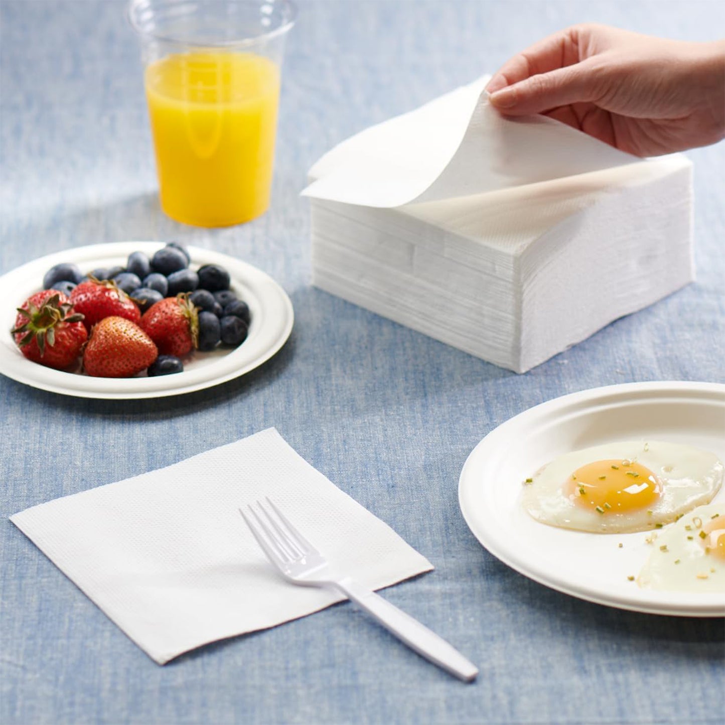 Wukusy soft absorbent disposable tissue napkins, 75-piece pack for home and kitchen use, featuring gentle, high-quality paper.