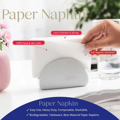 Wukusy soft absorbent disposable tissue napkins paper, 75 pieces, ideal for home and kitchen use.