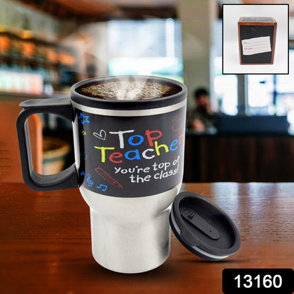 Wukusy stainless steel vacuum insulated coffee mug with lid and handle, double-walled travel mug for hot or cold beverages.
