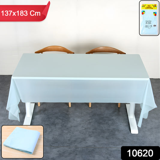 Waterproof disposable plastic table cover by Wukusy, 137x183 cm, ideal for home and kitchen use, protects tables from spills.