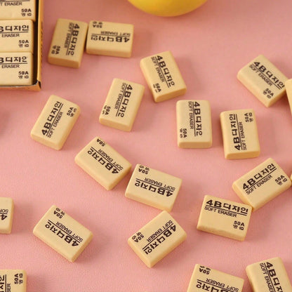 Wukusy 4B erasers pack with 30 yellow pencil erasers for kids, ideal for school and office use, featuring durable rubber material.