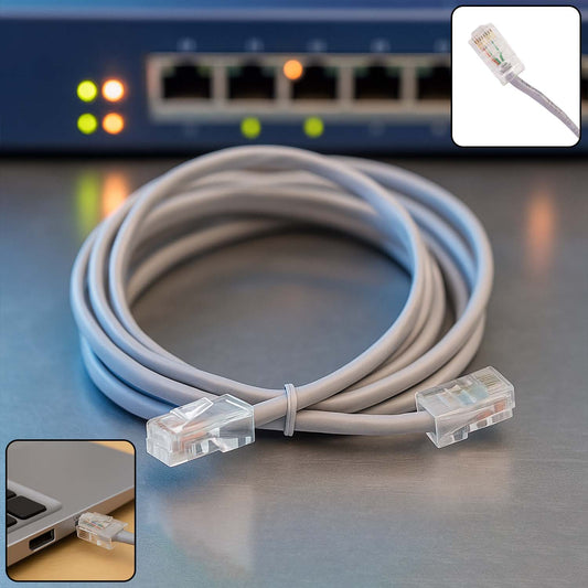 Wukusy high-speed 1.5 meter Ethernet LAN cable for office use, with durable connectors and flexible design for reliable internet connection