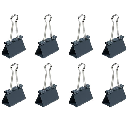 Wukusy office paper holding binder clips set with 8 colorful paper clips for organizing papers and office use.