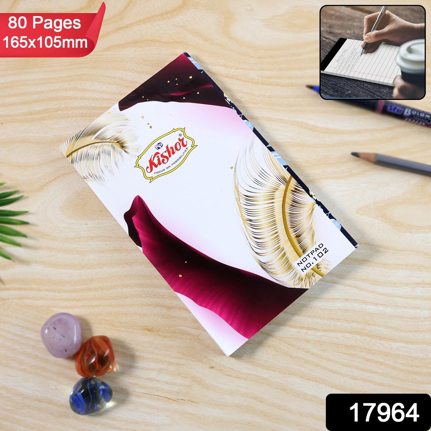Premium Pocket Notebook  80-page Writing Notepad (165  105 Mm 1 Pc)