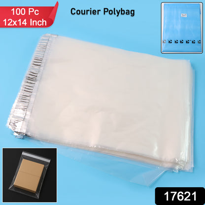 Wukusy self-adhesive courier polybags in 12x14 inch size, 100-pack for office shipping and packaging.