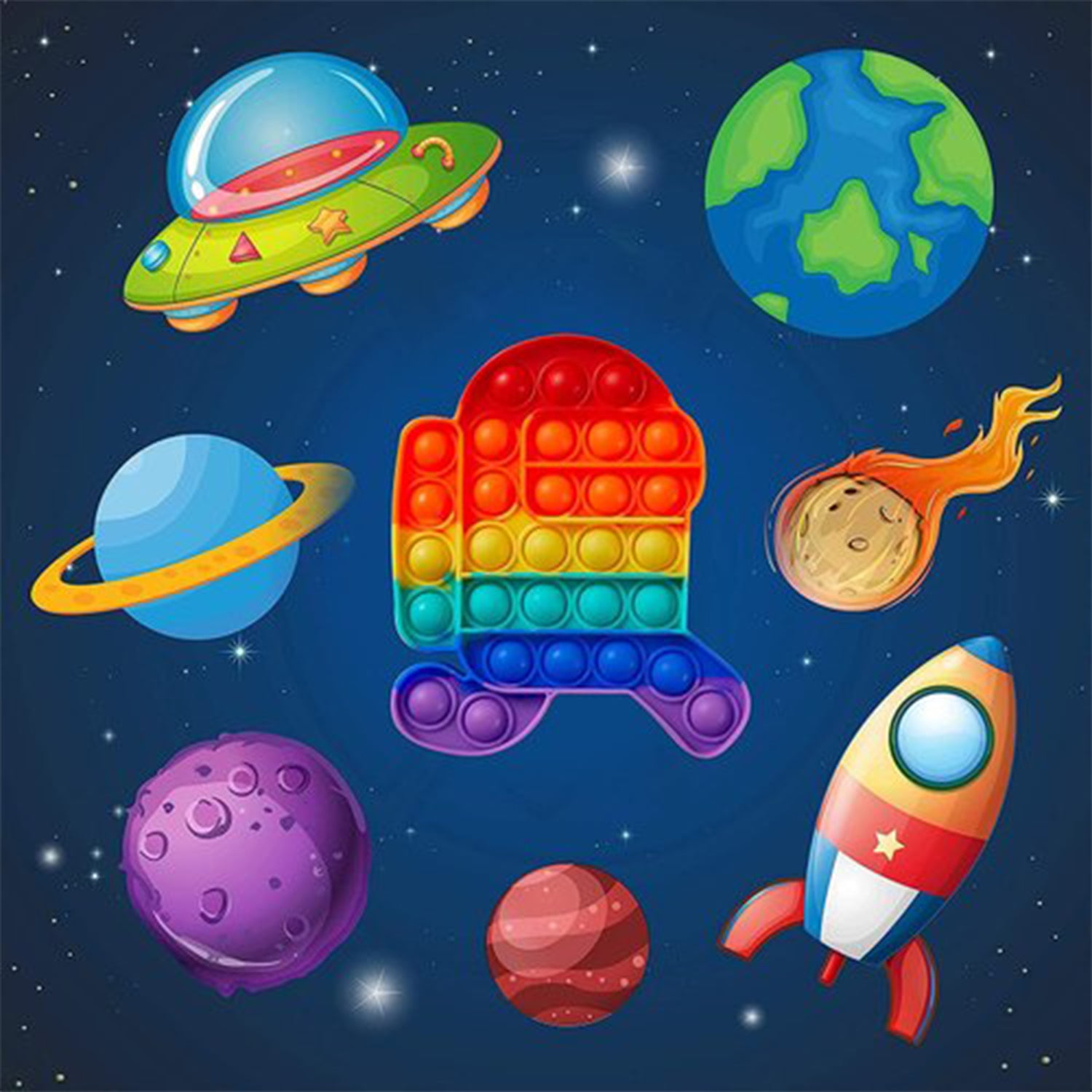 Wukusy Among Us running fidget toy, a colorful toy used by kids and adults for entertainment and stress relief.