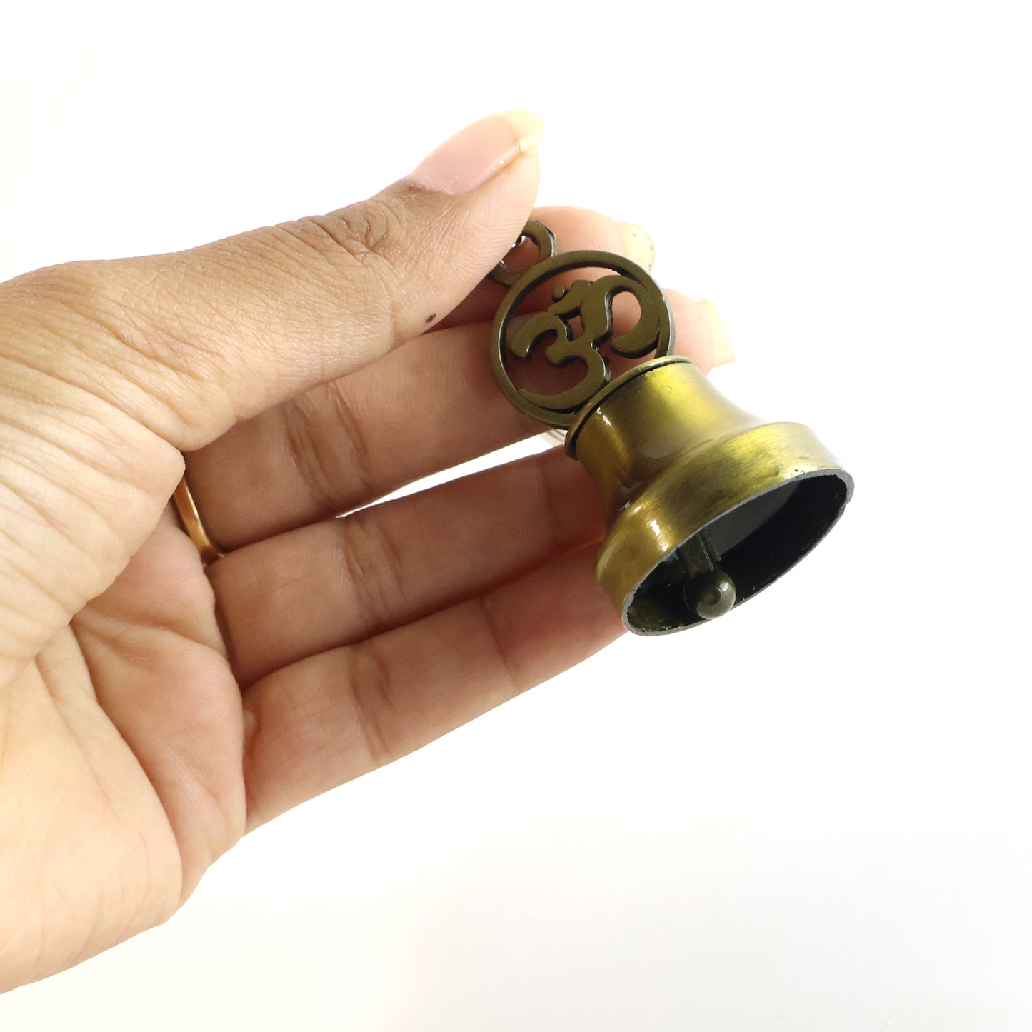Om Symbol Temple Bell Metal Keychain (1 Pc)