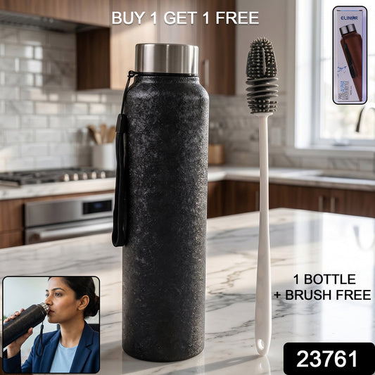 Buy 1 Stainless Steel Water Bottle With Free Cleaning Brush And Bottle (1 Set)
