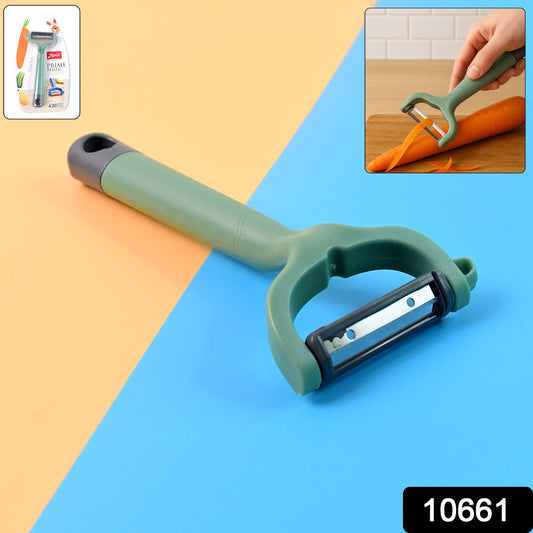 Wukusy Apex Premium ergonomic vegetable and fruit peeler with stainless steel blade for efficient kitchen peeling tasks.