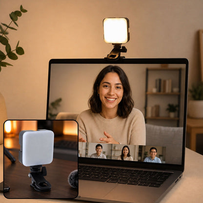 Portable Rechargeable Rgb Camera Led Light With Clip Mount For Content Creation