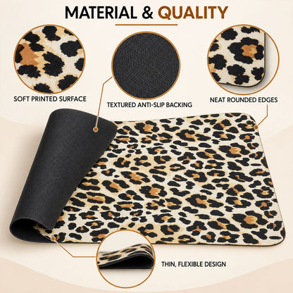 Leopard print Wukusy absorbent bathroom mat, quick-dry bath mat in 50x80 cm with plush, decorative design.