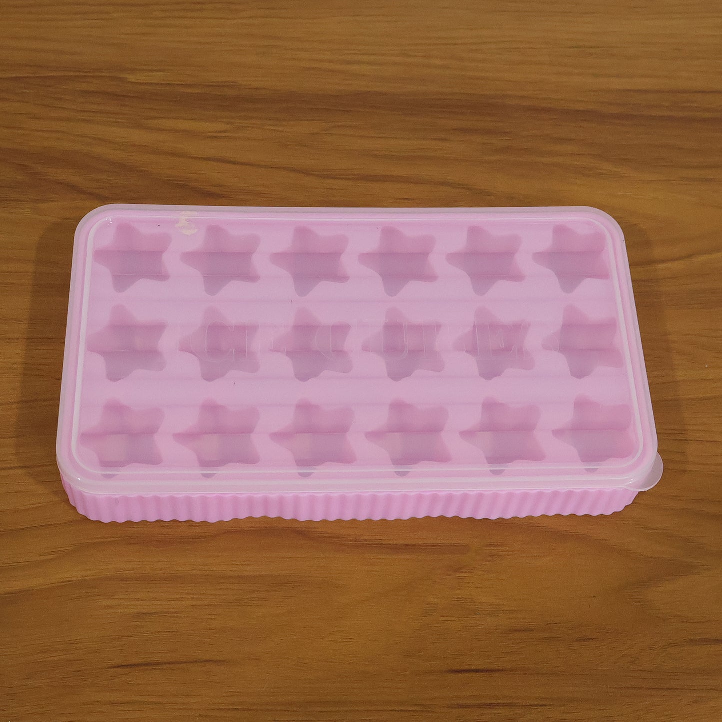 18 Grid Star Shape Ice Cube Tray With Lid (1 Pc)