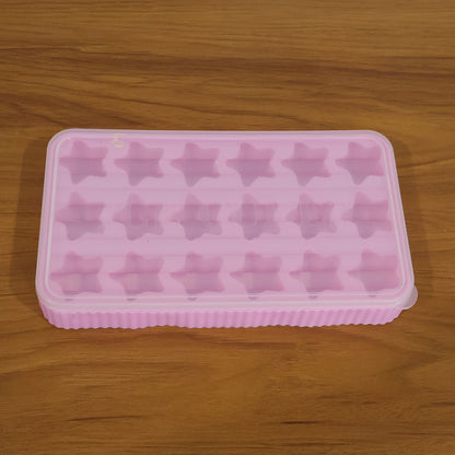 18 Grid Star Shape Ice Cube Tray With Lid (1 Pc)