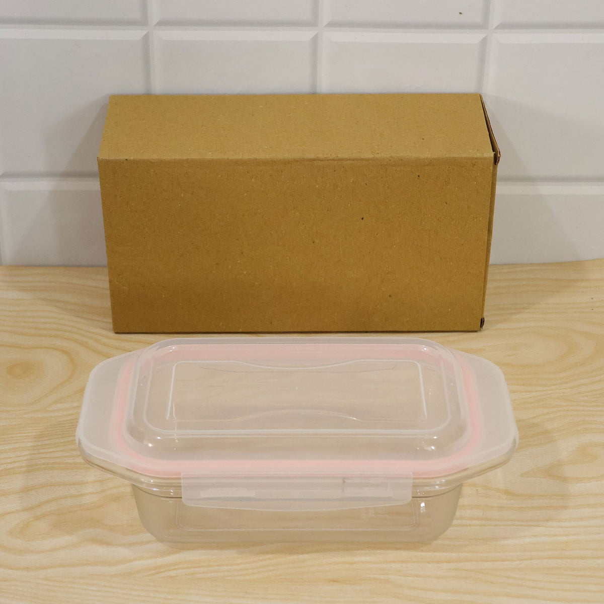 Wukusy plastic airtight food storage container with clip lock lid, 1200 ml for kitchen organization and freshness.